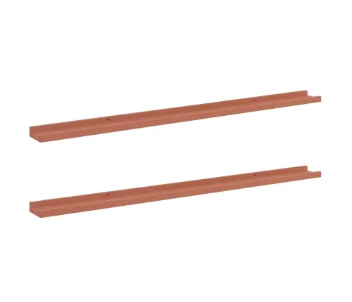 Sienas Plaukts 2 Pcs Sarkana 115 X 9 X 3 Cm Inženierijas Koks Vidaxl