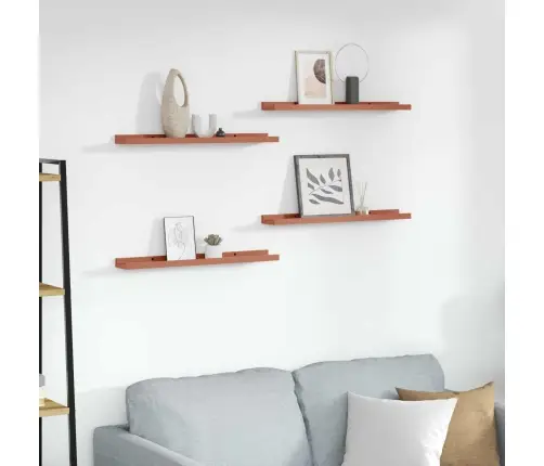 Sienas Plaukts 4 Pcs Sarkana 60 X 9 X 3 Cm Inženierijas Koks Vidaxl