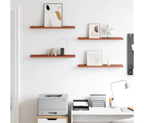 Sienas Plaukts 4 Pcs Sarkana 60 X 9 X 3 Cm Inženierijas Koks Vidaxl