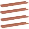Sienas Plaukts 4 Pcs Sarkana 60 X 9 X 3 Cm Inženierijas Koks Vidaxl