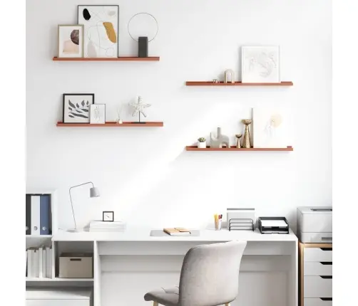 Sieninė Lentyna 4 Pcs Raudona 80 X 9 X 3 Cm Apdirbta Mediena