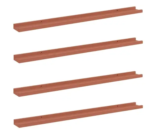 Sieninė Lentyna 4 Pcs Raudona 100 X 9 X 3 Cm Apdirbta Mediena