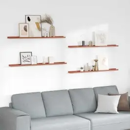 Sieninė Lentyna 4 Pcs Raudona 115 X 9 X 3 Cm Apdirbta Mediena