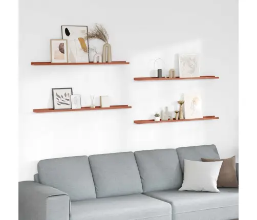 Sieninė Lentyna 4 Pcs Raudona 115 X 9 X 3 Cm Apdirbta Mediena