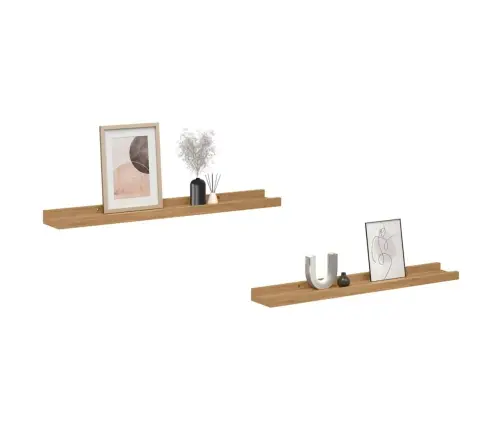 Seinariiul Riiuliga 2 Pcs Pruun 60 X 9 X 3 Cm Tehispuit