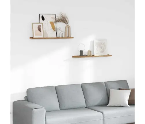 Seinariiul Riiuliga 2 Pcs Pruun 80 X 9 X 3 Cm Tehispuit