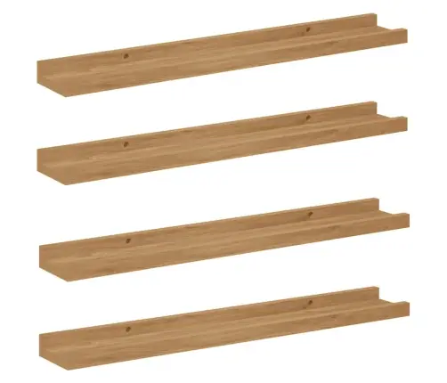 Sieninė Lentyna 4 Pcs Ruda 60 X 9 X 3 Cm Apdirbta Mediena