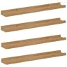 Sieninė Lentyna 4 Pcs Ruda 60 X 9 X 3 Cm Apdirbta Mediena