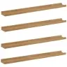 Sienas Plaukts 4 Pcs Brūna 80 X 9 X 3 Cm Inženierijas Koks Vidaxl