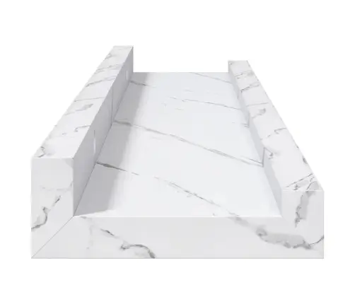 Sieninė Lentyna Su Lentyna 2 Pcs Balti Marmuro 40 X 9 X 3 Cm