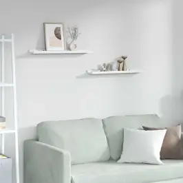 Sieninė Lentyna Su Lentyna 2 Pcs Balti Marmuro 60 X 9 X 3 Cm