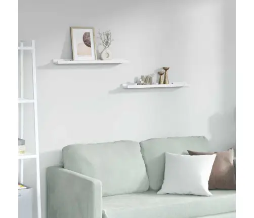 Sieninė Lentyna Su Lentyna 2 Pcs Balti Marmuro 60 X 9 X 3 Cm