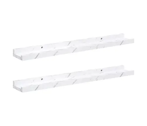 Sieninė Lentyna Su Lentyna 2 Pcs Balti Marmuro 60 X 9 X 3 Cm