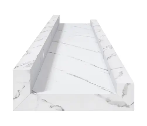 Sieninė Lentyna Su Lentyna 2 Pcs Balti Marmuro 60 X 9 X 3 Cm