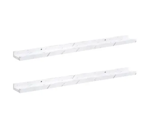 Sieninė Lentyna Su Lentyna 2 Pcs Balti Marmuro 80 X 9 X 3 Cm