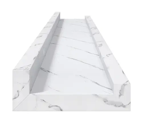 Sieninė Lentyna Su Lentyna 2 Pcs Balti Marmuro 80 X 9 X 3 Cm