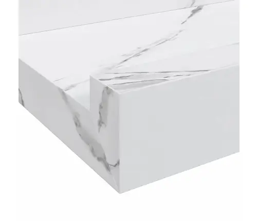 Seinariiul Riiuliga 4 Pcs Valge Marmor 100 X 9 X 3 Cm Tehispuit