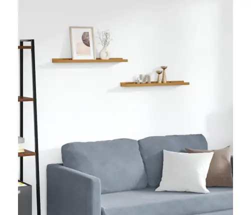 Seinariiul Riiuliga 2 Pcs Beež 60 X 9 X 3 Cm Tehispuit