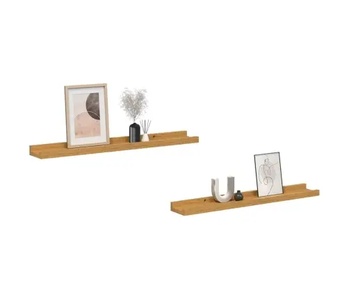 Seinariiul Riiuliga 2 Pcs Beež 60 X 9 X 3 Cm Tehispuit