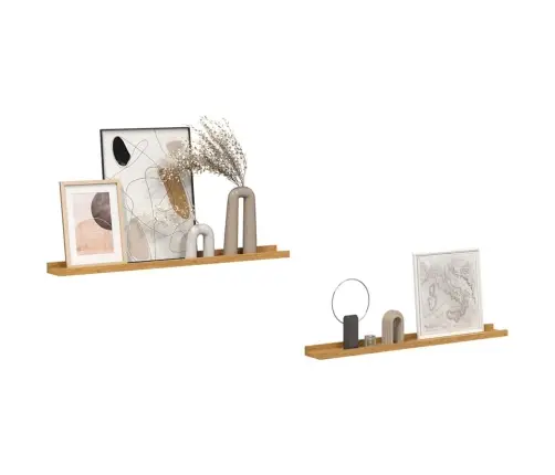 Seinariiul Riiuliga 2 Pcs Beež 80 X 9 X 3 Cm Tehispuit