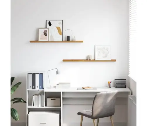 Sienas Plaukts 2 Pcs Bēša 100 X 9 X 3 Cm Inženierijas Koks Vidaxl