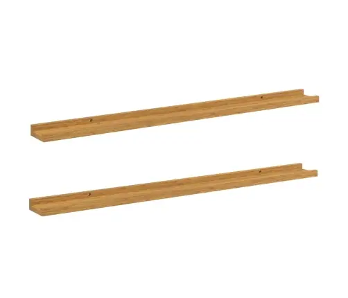 Sienas Plaukts 2 Pcs Bēša 100 X 9 X 3 Cm Inženierijas Koks Vidaxl