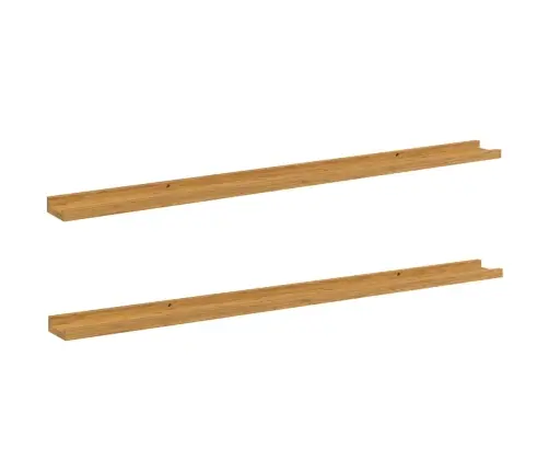 Sienas Plaukts 2 Pcs Bēša 115 X 9 X 3 Cm Inženierijas Koks Vidaxl