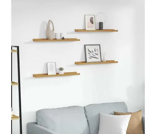 Sieninė Lentyna 4 Pcs Smėlio 60 X 9 X 3 Cm Apdirbta Mediena