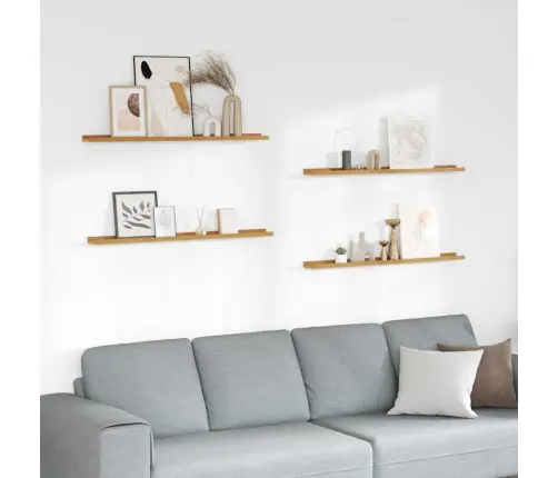 Seinariiul Riiuliga 4 Pcs Beež 100 X 9 X 3 Cm Tehispuit