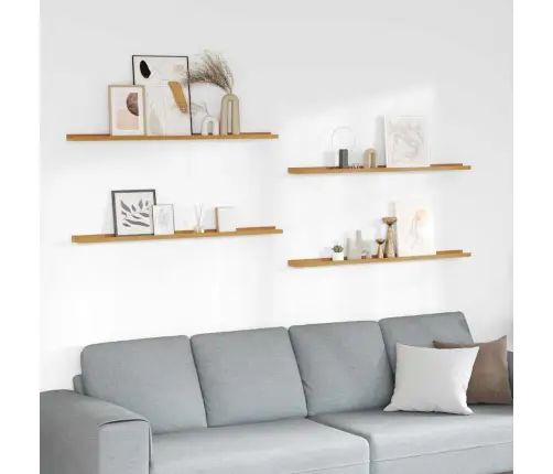 Seinariiul Riiuliga 4 Pcs Beež 115 X 9 X 3 Cm Tehispuit