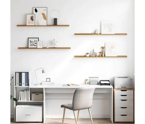 Seinariiul Riiuliga 4 Pcs Beež 115 X 9 X 3 Cm Tehispuit