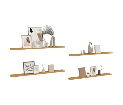 Seinariiul Riiuliga 4 Pcs Beež 115 X 9 X 3 Cm Tehispuit