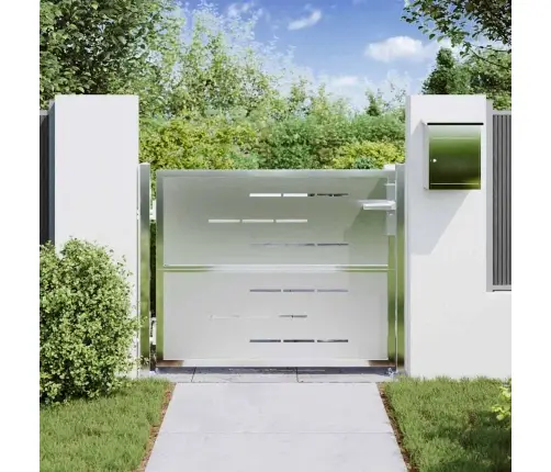 Sodo Vartai Su Užraktu Sidabro 100 X 75 Cm Nerūdijantis Plienas