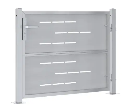 Sodo Vartai Su Užraktu Sidabro 100 X 75 Cm Nerūdijantis Plienas