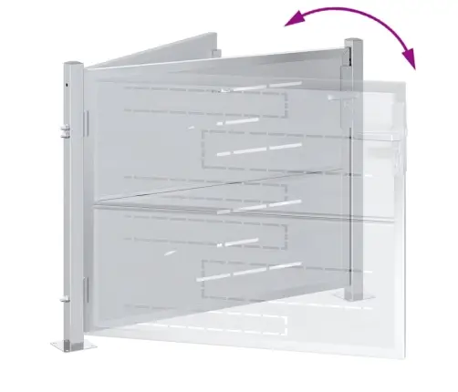 Sodo Vartai Su Užraktu Sidabro 100 X 75 Cm Nerūdijantis Plienas