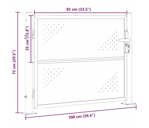 Aia Aed Lukuga Hõbedane 100 X 75 Cm Roostevaba Teras