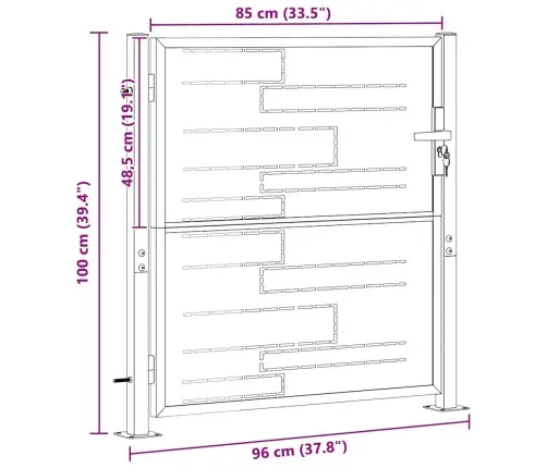 Aia Aed Lukuga Hõbedane 96 X 100 Cm Roostevaba Teras