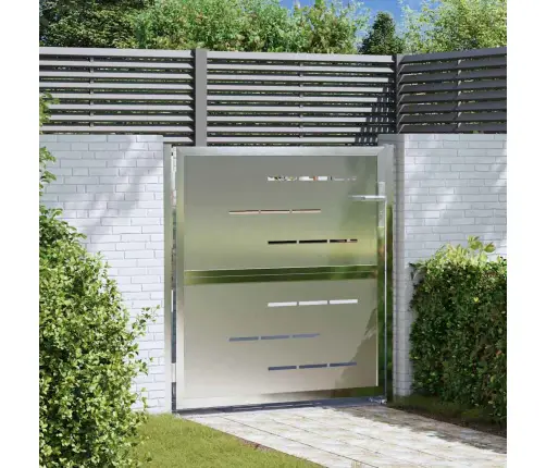 Dārza Vārti Ar Slēdzeni Sudraba 96 X 100 Cm Nerūsējošs Tērauds Vidaxl