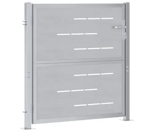 Dārza Vārti Ar Slēdzeni Sudraba 96 X 100 Cm Nerūsējošs Tērauds Vidaxl