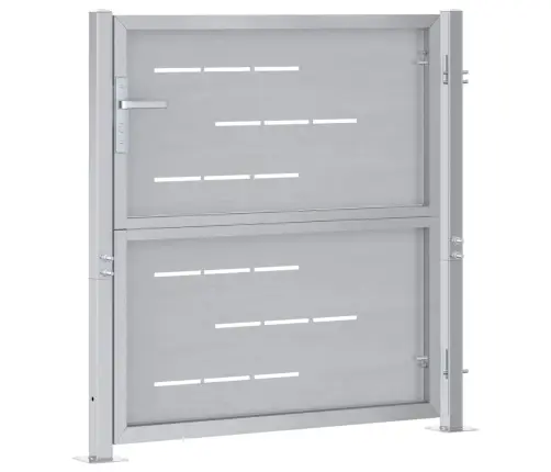 Dārza Vārti Ar Slēdzeni Sudraba 96 X 100 Cm Nerūsējošs Tērauds Vidaxl