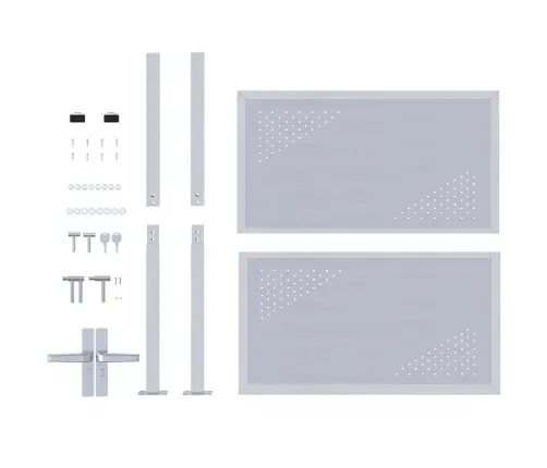 Dārza Vārti Ar Slēdzeni Sudraba 96 X 100 Cm Nerūsējošs Tērauds Vidaxl