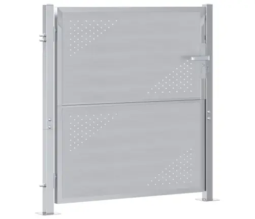 Dārza Vārti Ar Slēdzeni Sudraba 96 X 100 Cm Nerūsējošs Tērauds Vidaxl