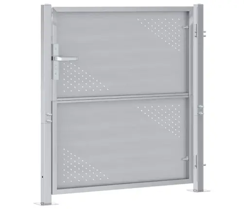 Dārza Vārti Ar Slēdzeni Sudraba 96 X 100 Cm Nerūsējošs Tērauds Vidaxl