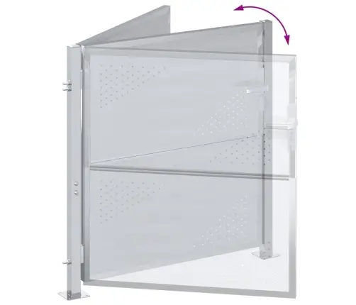 Dārza Vārti Ar Slēdzeni Sudraba 96 X 100 Cm Nerūsējošs Tērauds Vidaxl