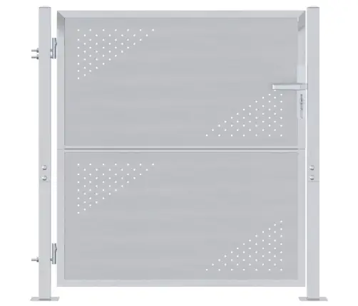 Dārza Vārti Ar Slēdzeni Sudraba 96 X 100 Cm Nerūsējošs Tērauds Vidaxl