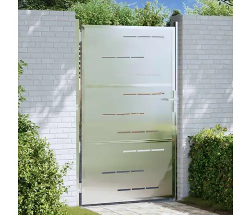 Dārza Vārti Ar Slēdzeni Sudraba 100 X 125 Cm Nerūsējošs Tērauds Vidaxl