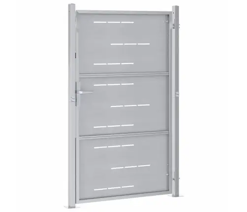 Dārza Vārti Ar Slēdzeni Sudraba 100 X 125 Cm Nerūsējošs Tērauds Vidaxl