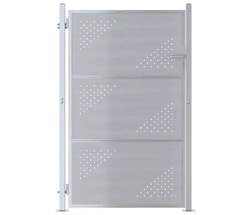 Dārza Vārti Ar Slēdzeni Sudraba 100 X 125 Cm Nerūsējošs Tērauds Vidaxl