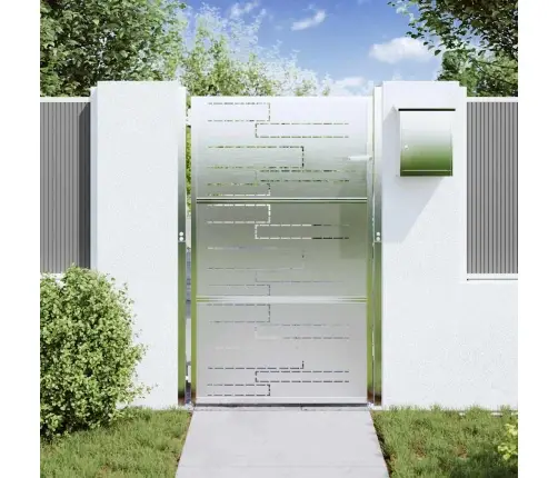 Dārza Vārti Ar Slēdzeni Sudraba 100 X 150 Cm Nerūsējošs Tērauds Vidaxl