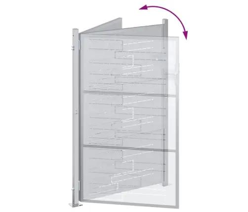 Dārza Vārti Ar Slēdzeni Sudraba 100 X 150 Cm Nerūsējošs Tērauds Vidaxl